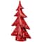 Northlight; Northlight 10" Red Shiny Christmas Tree with Snowy Accents Tabletop Decoration ; Category:Christmas Tabletop Decor; Image:5